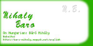 mihaly baro business card